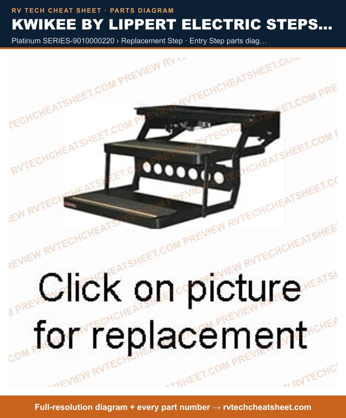 Kwikee by Lippert Electric Steps Double Step platinum series-9010000220 › replacement step — exploded parts diagram 2 of 3