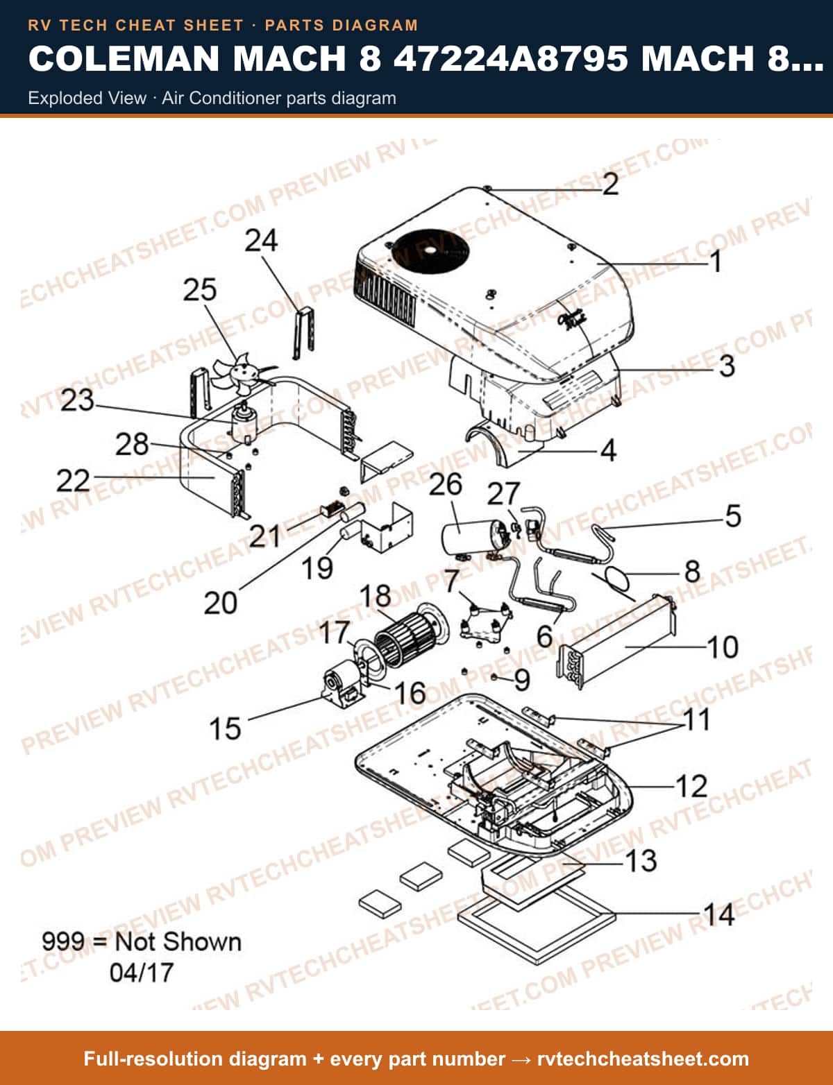 Coleman Mach 8 47224A8795 Mach 8 15K exploded view — exploded parts diagram