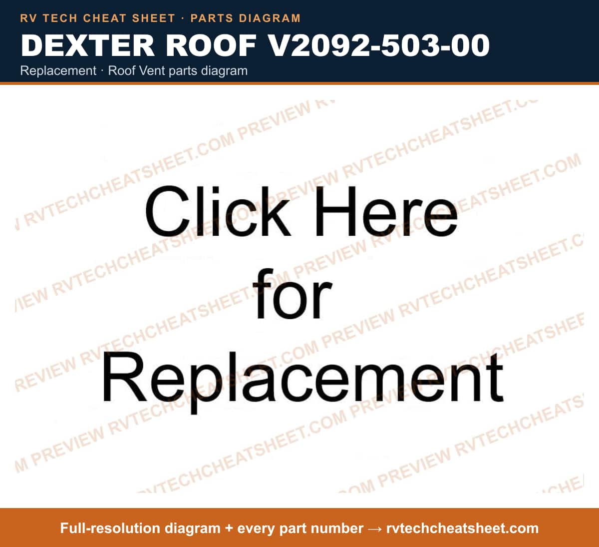 Dexter Roof V2092-503-00 replacement — parts list sheet 2 of 3