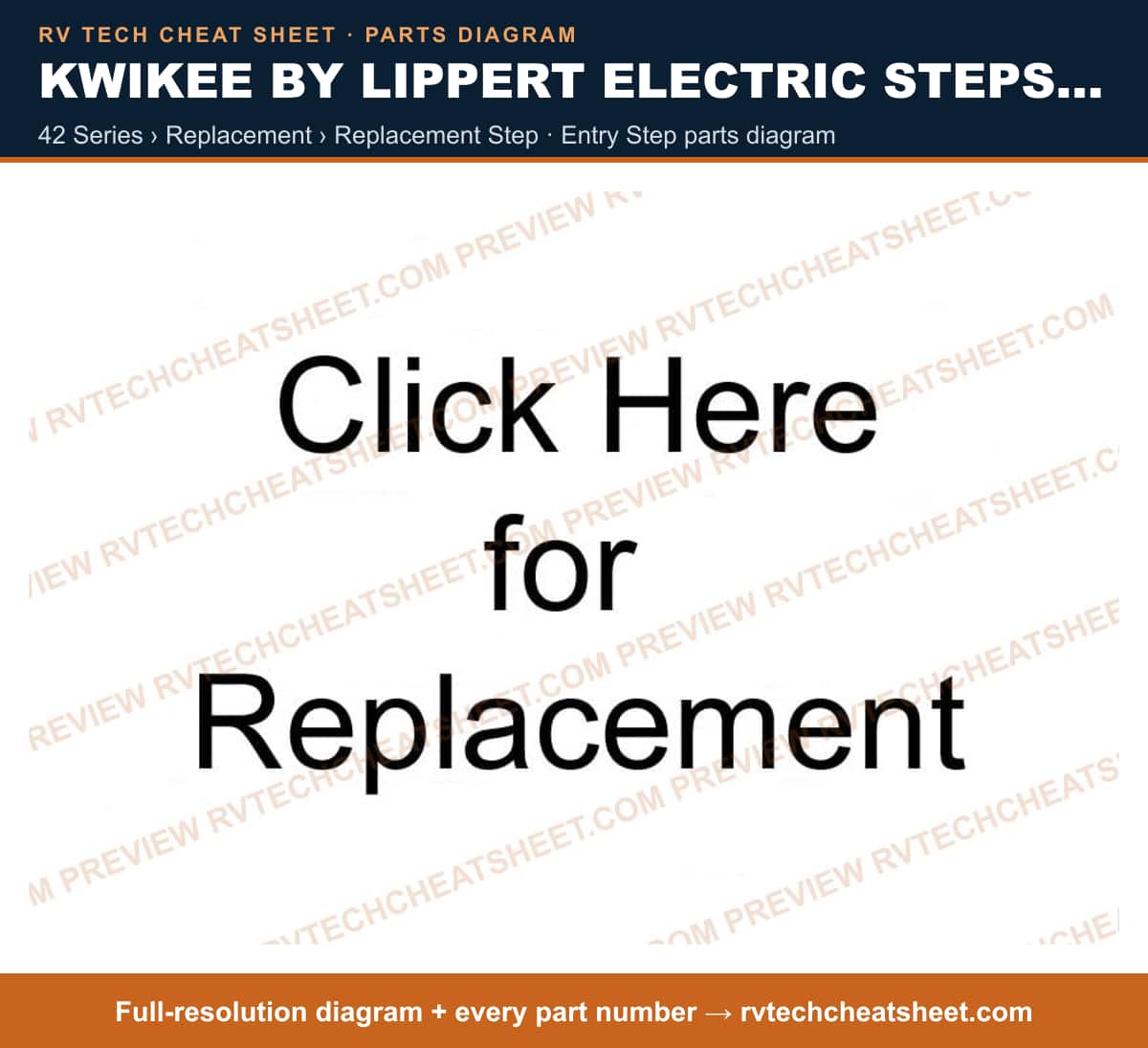 Kwikee by Lippert Electric Steps Single Step 42 series › replacement › replacement step — exploded parts diagram 3 of 3