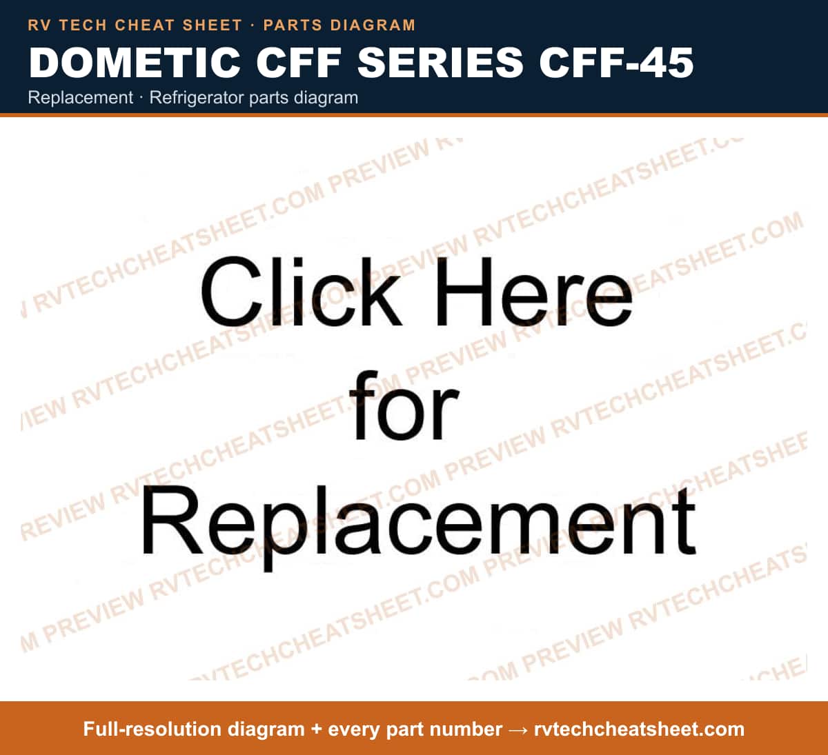 Dometic Cff Series CFF-45 replacement — parts list sheet