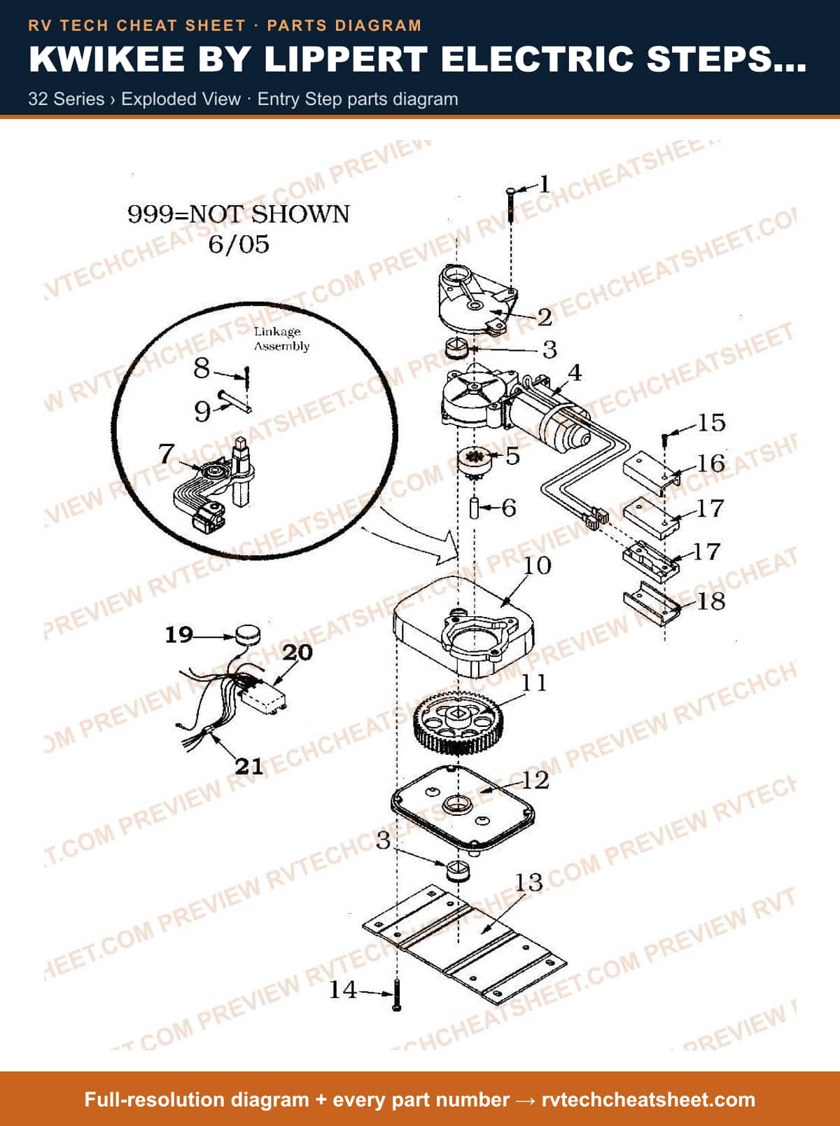 Kwikee by Lippert Electric Steps Double Step 32 series › exploded view — exploded parts diagram 3 of 3
