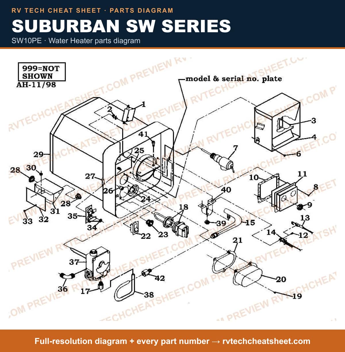 Suburban Sw Series sw10pe — exploded parts diagram 2 of 2