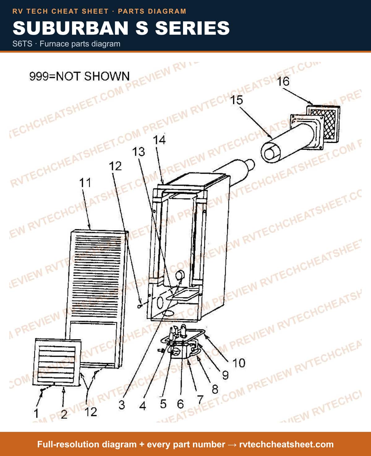 Suburban S Series s6ts — exploded parts diagram