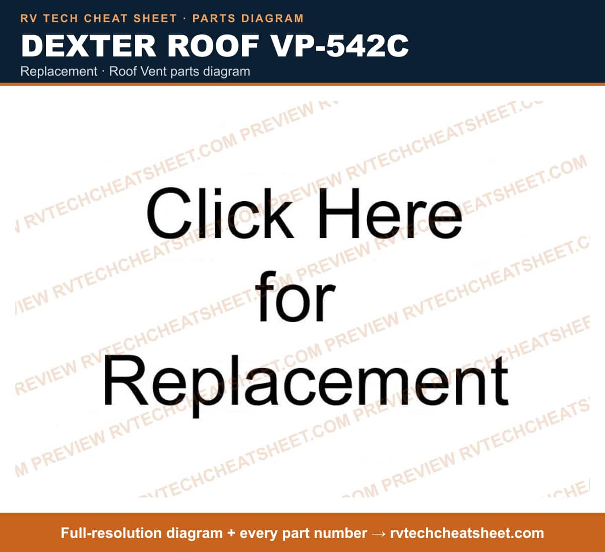 Dexter Roof VP-542C replacement — parts list sheet 3 of 3
