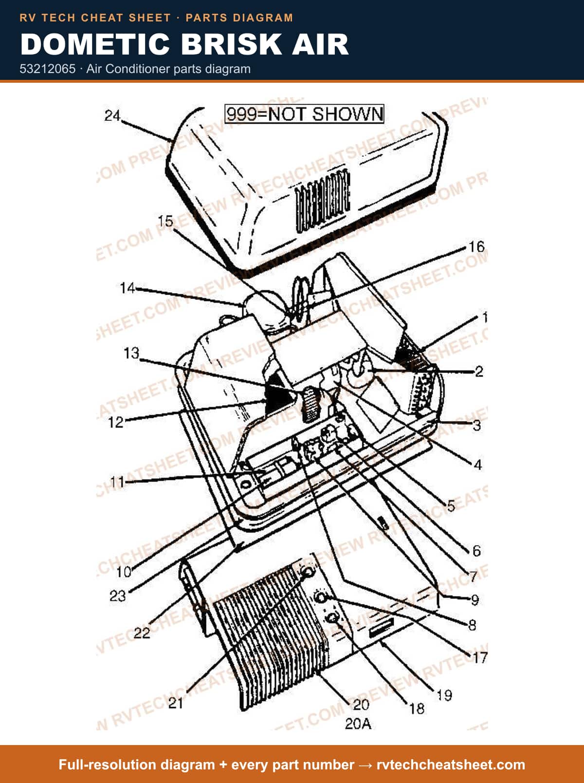 Dometic Brisk Air 53212065 — parts list sheet