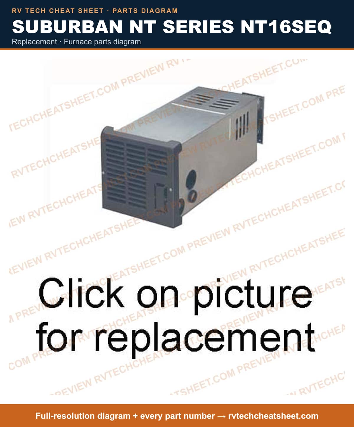 Suburban Nt Series NT16SEQ replacement — exploded parts diagram