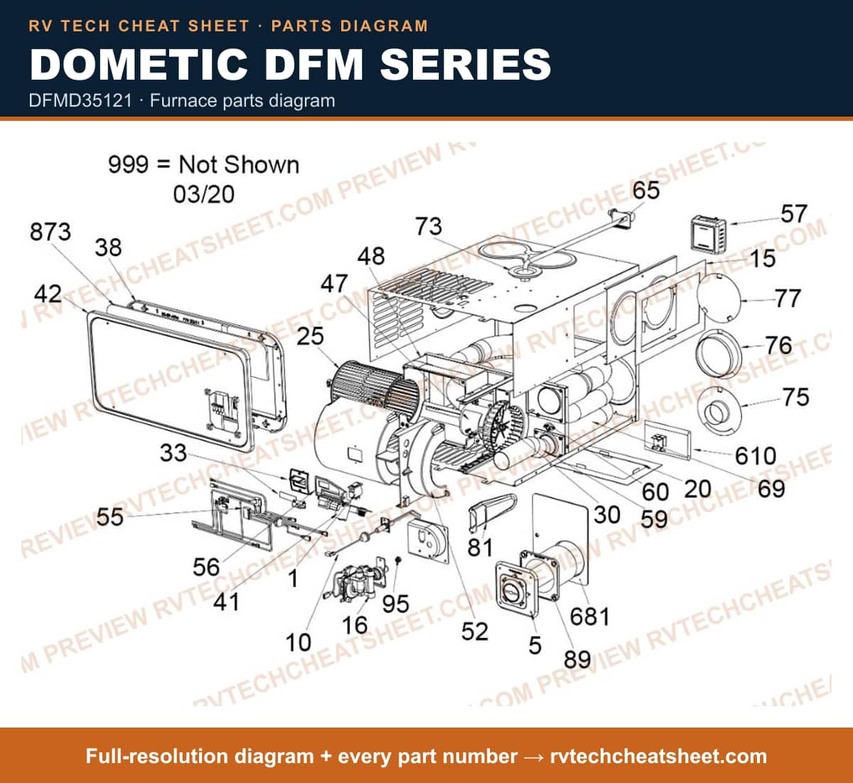 Dometic Dfm Series dfmd35121 — exploded parts diagram 4 of 4