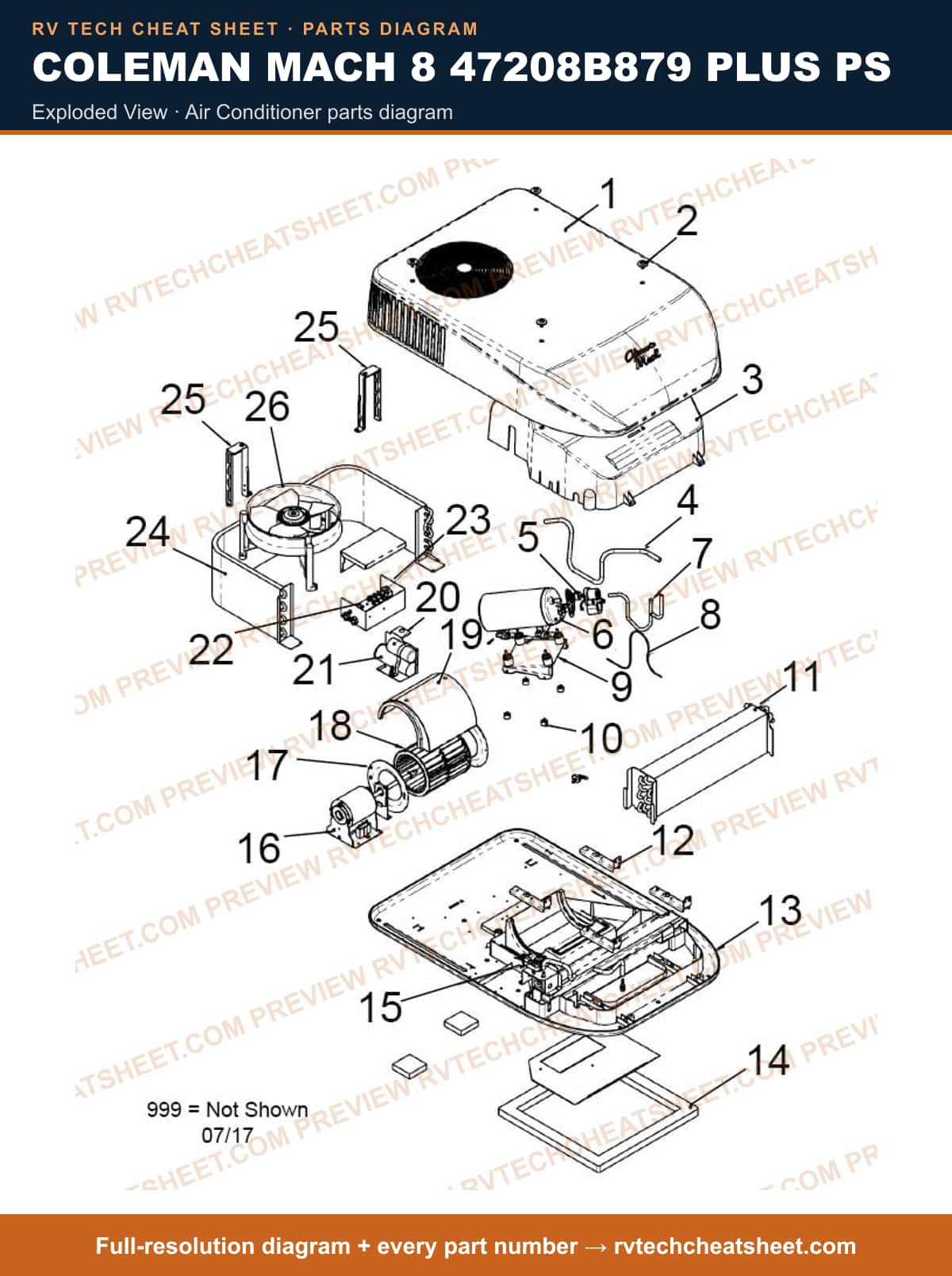 Coleman Mach 8 47208B879 Plus Ps exploded view — exploded parts diagram