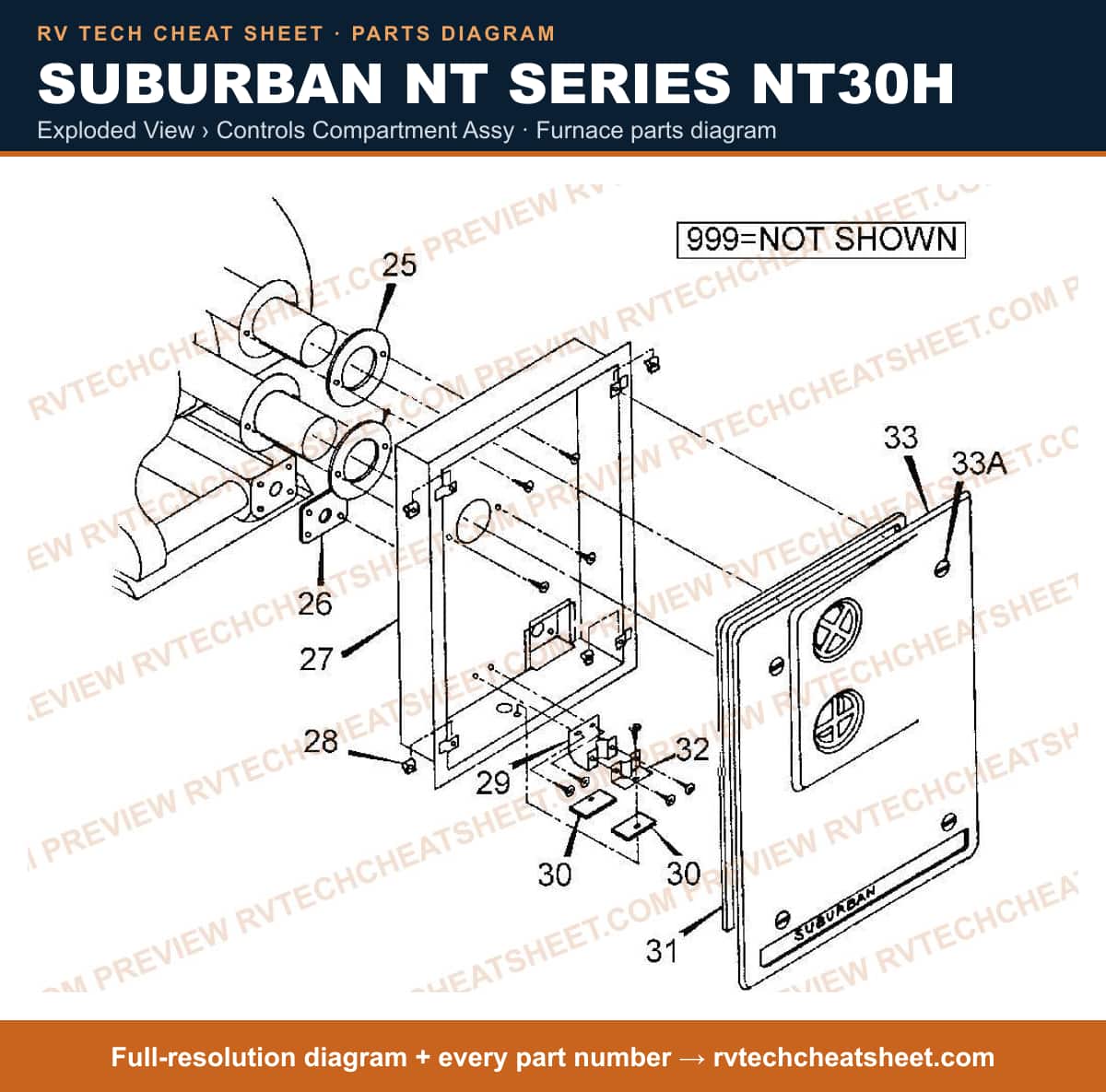 Suburban Nt Series NT30H exploded view › controls compartment assy — exploded parts diagram 2 of 2