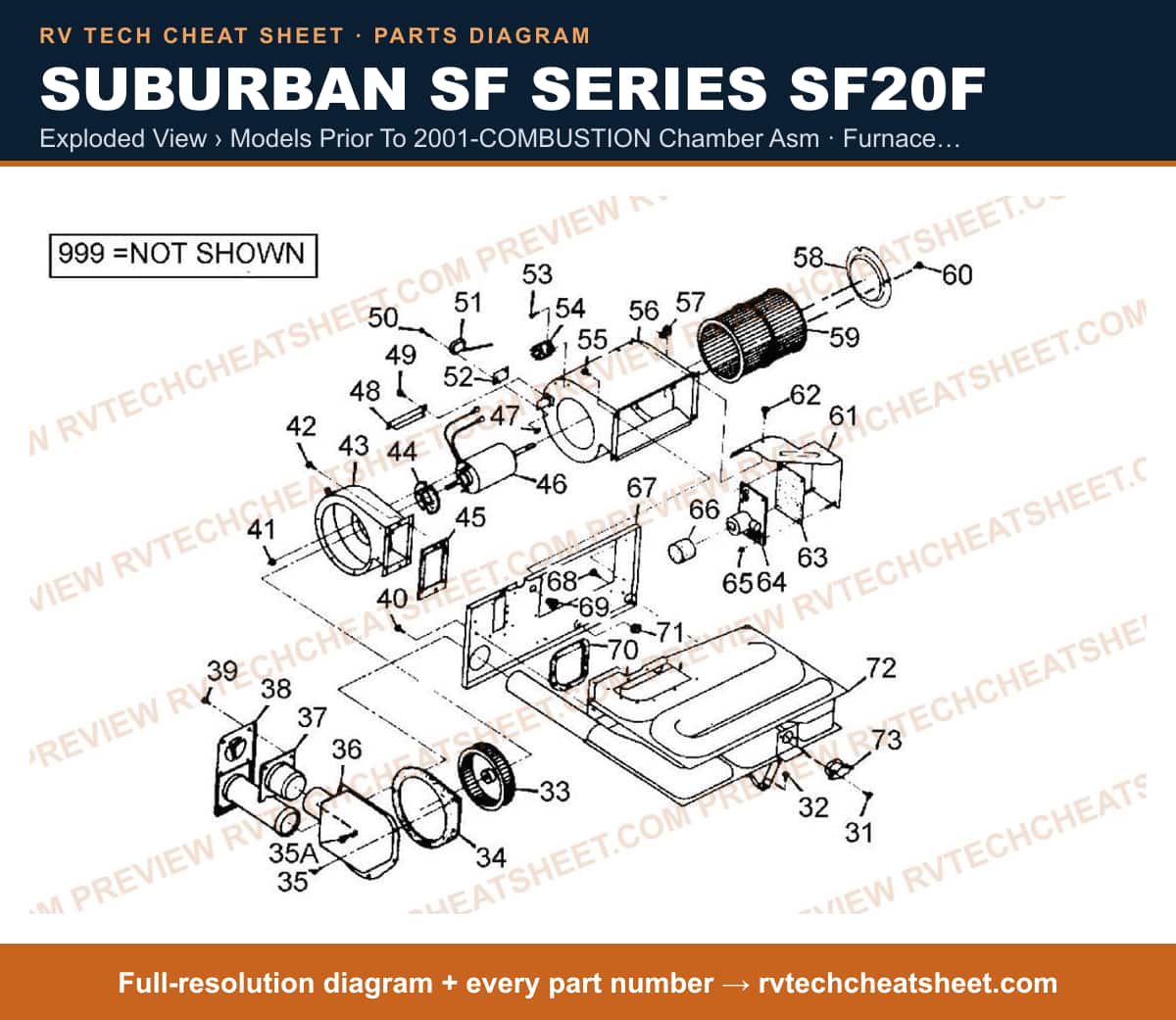 Suburban Sf Series SF20F exploded view › models prior to 2001-combustion chamber asm — exploded parts diagram 2 of 2