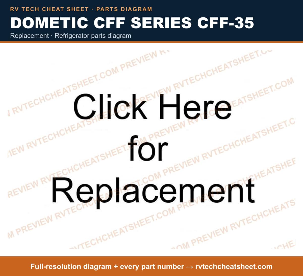 Dometic Cff Series CFF-35 replacement — parts list sheet