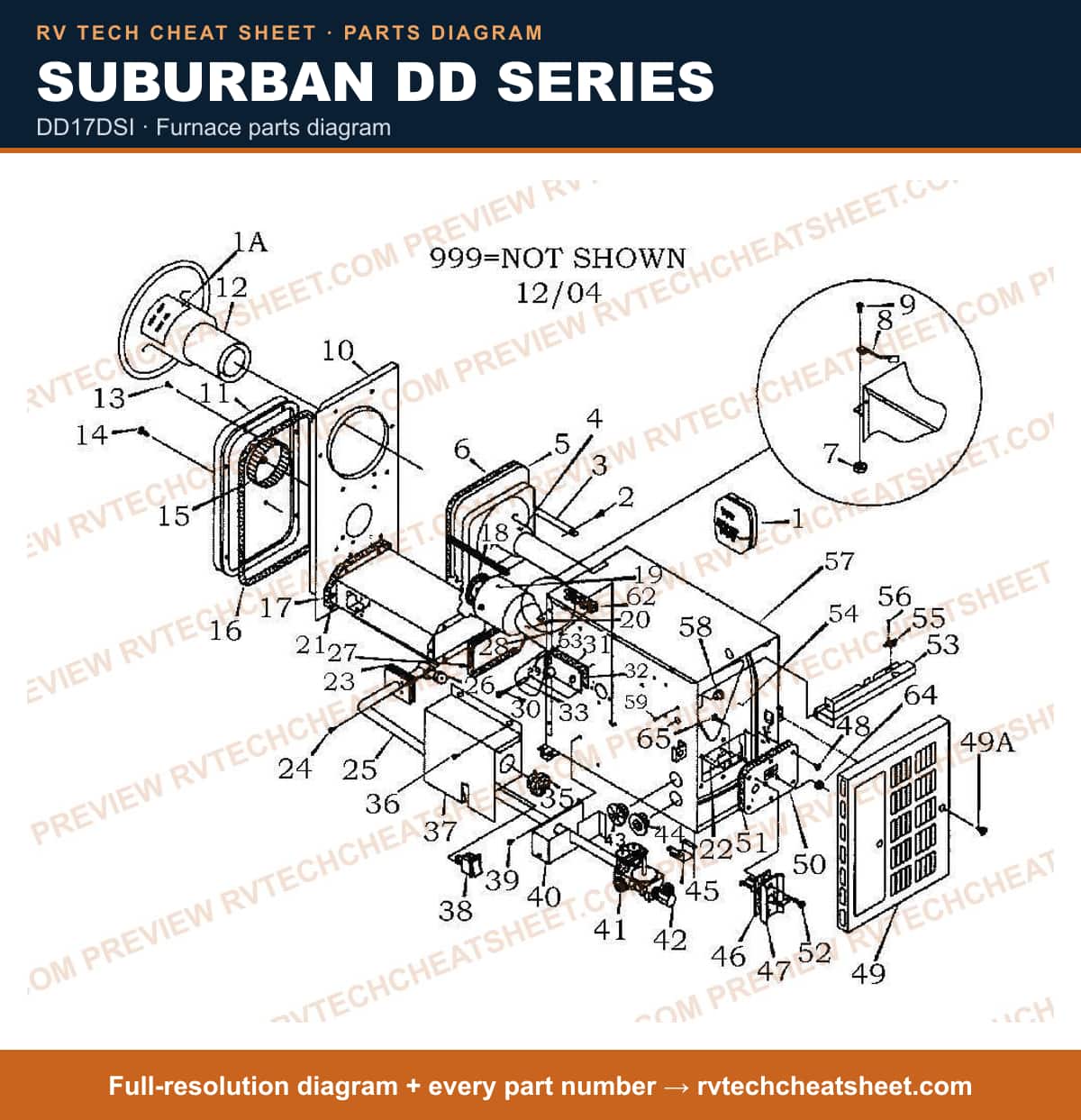 Suburban Dd Series dd17dsi — exploded parts diagram