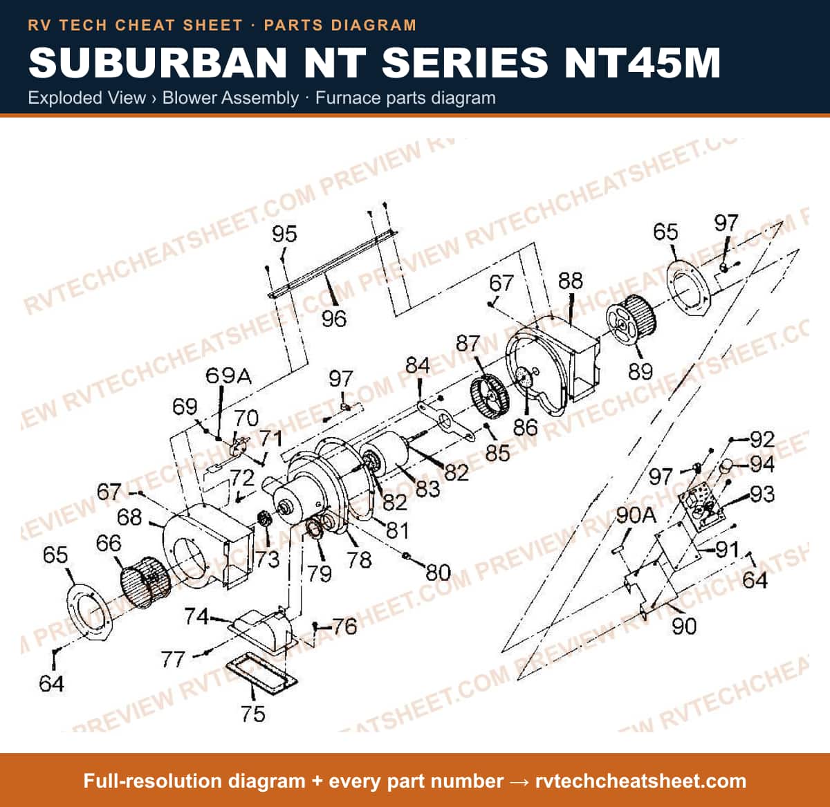 Suburban Nt Series NT45M exploded view › blower assembly — exploded parts diagram 2 of 2