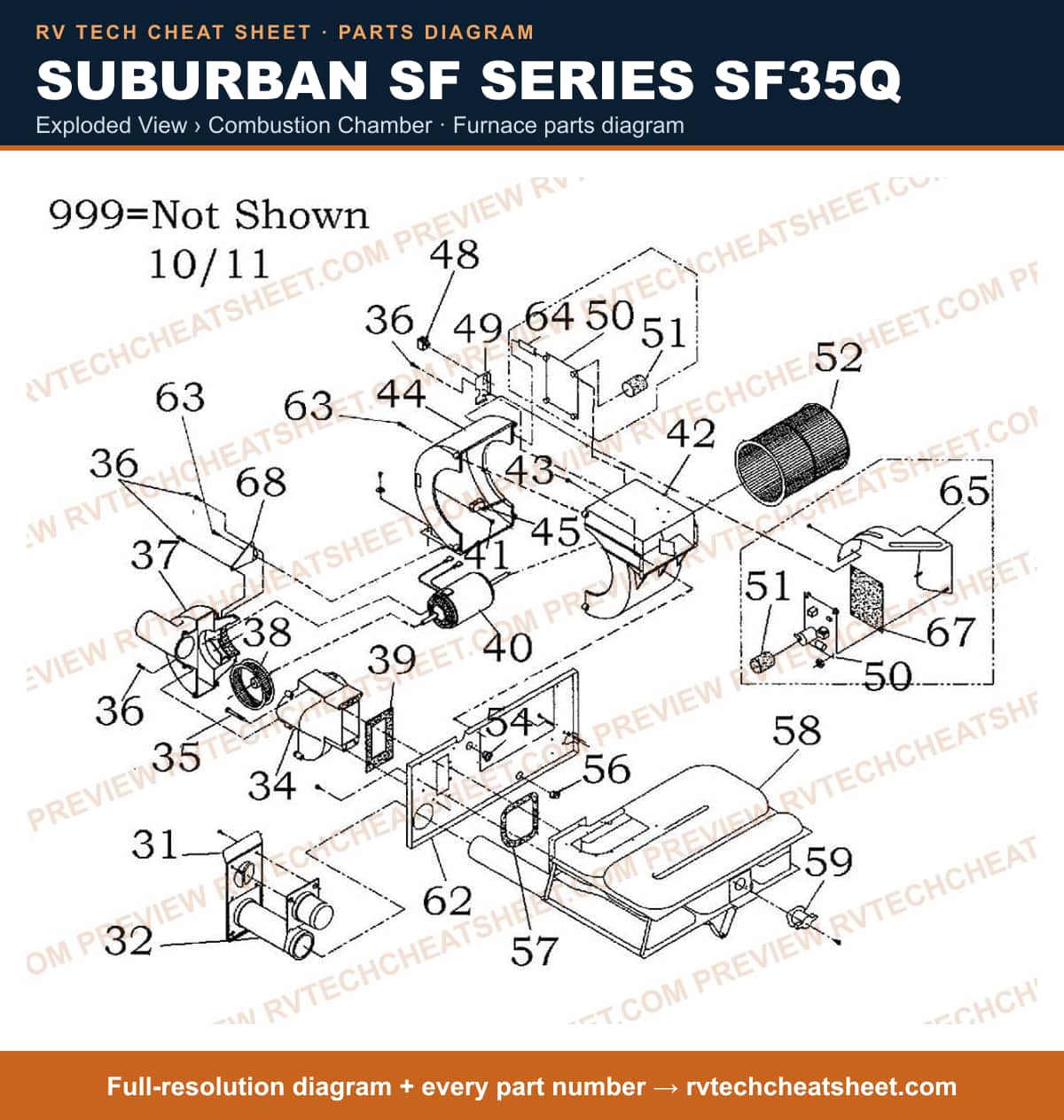 Suburban Sf Series SF35Q exploded view › combustion chamber — exploded parts diagram 2 of 2