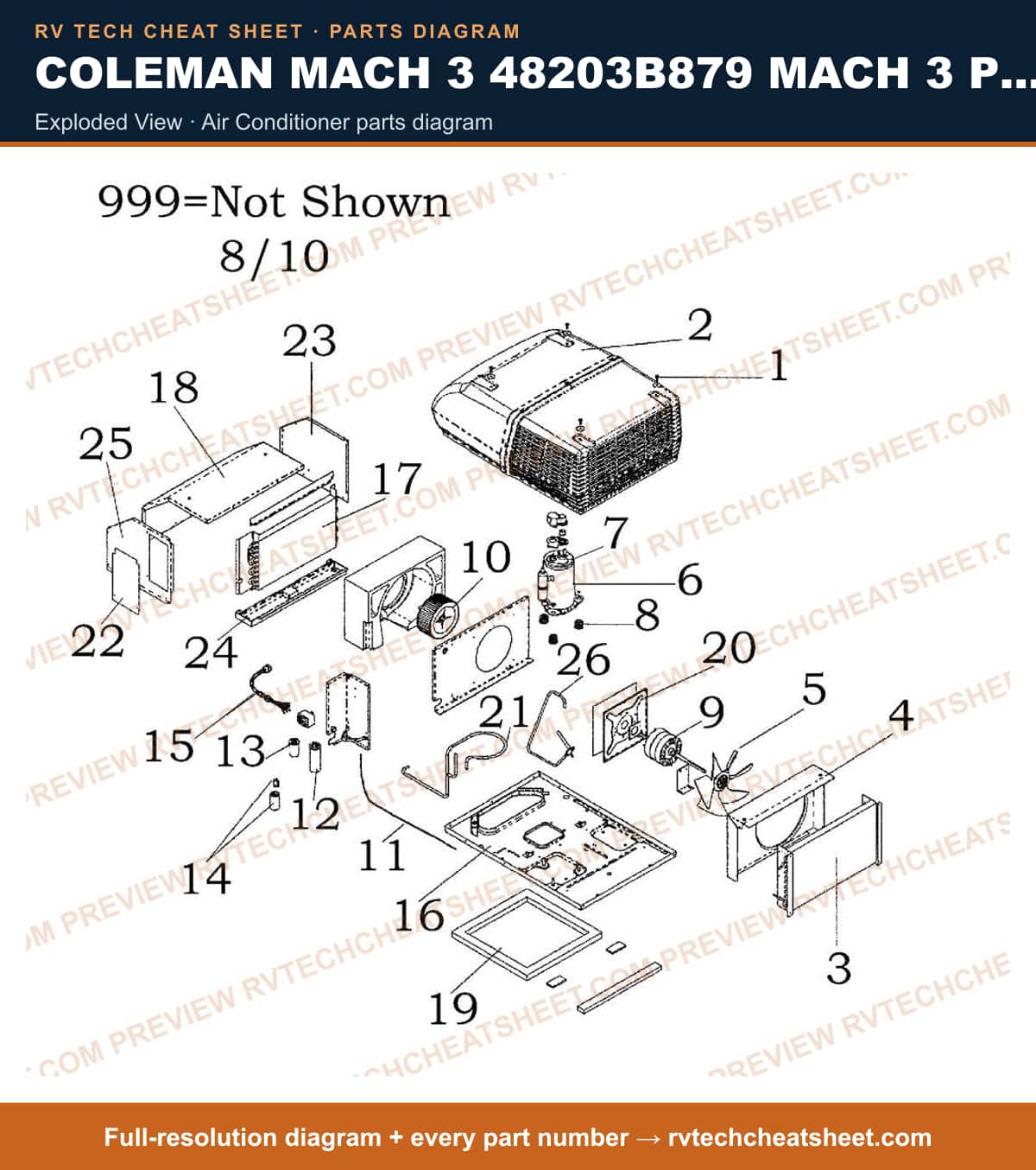 Coleman Mach 3 48203B879 Mach 3 Plus Ez exploded view — exploded parts diagram
