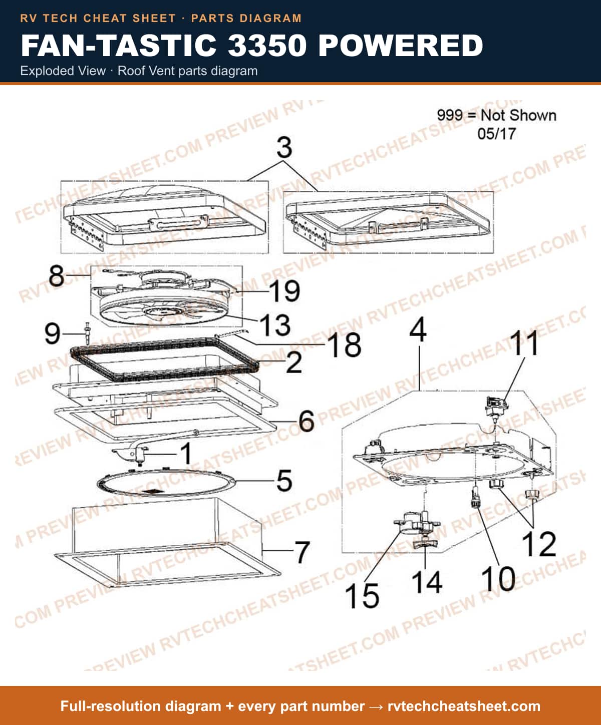 Fan-Tastic 3350 Powered exploded view — exploded parts diagram 3 of 3