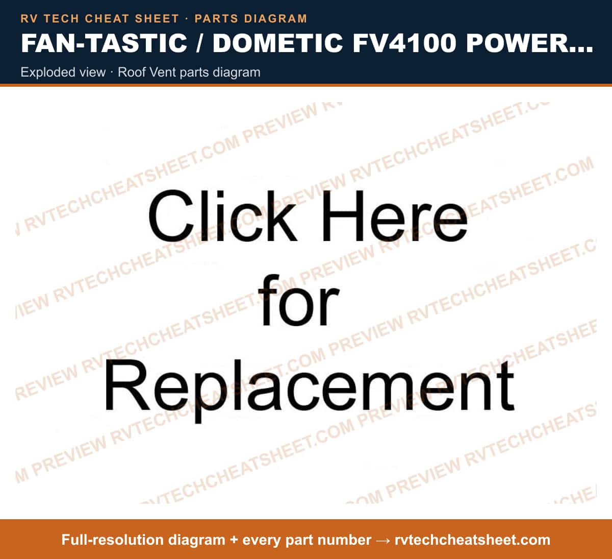 Fan-Tastic / Dometic FV4100 Powered exploded view — exploded parts diagram 2 of 2