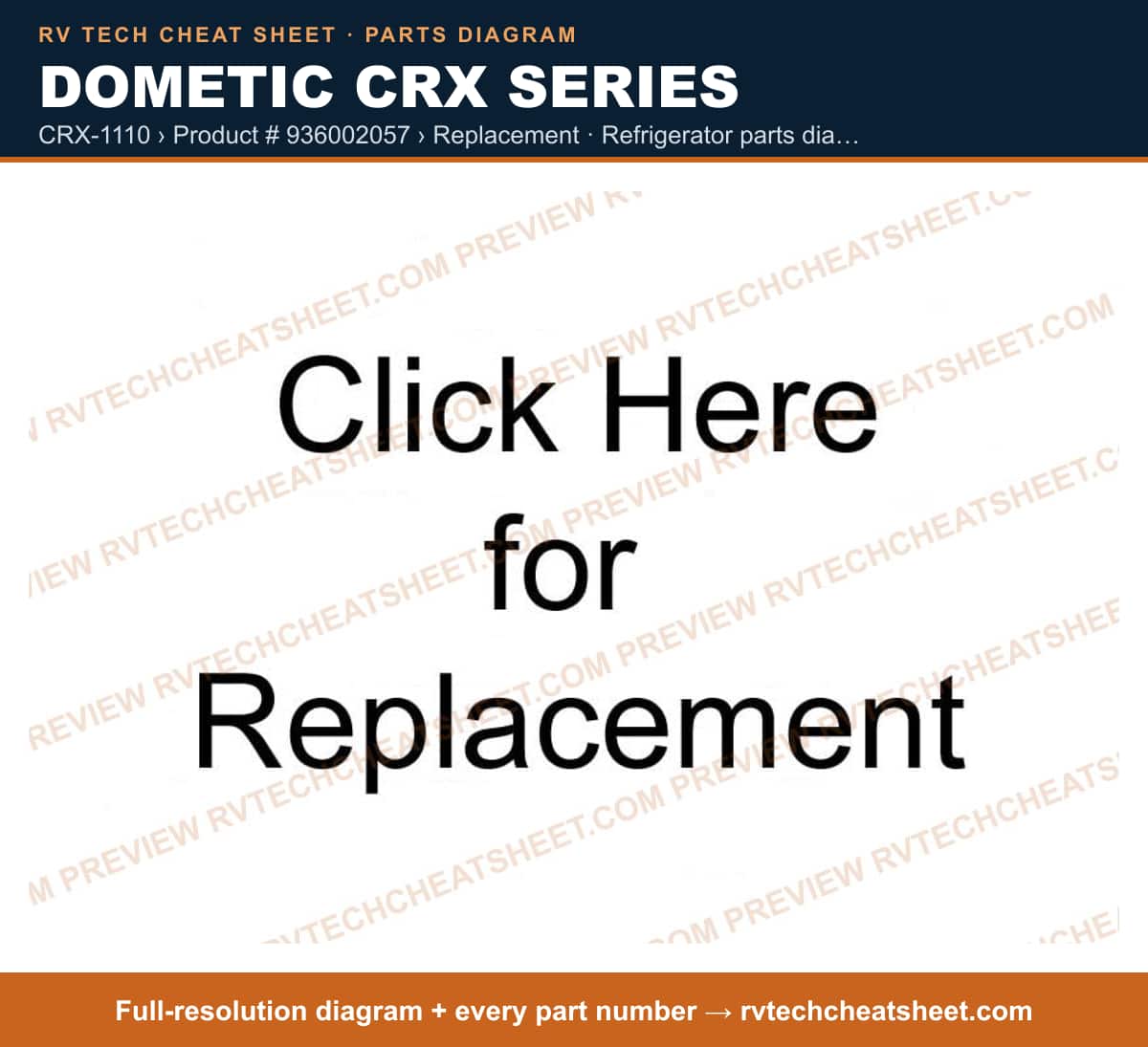 Dometic Crx Series crx-1110 › product # 936002057 › replacement — parts list sheet