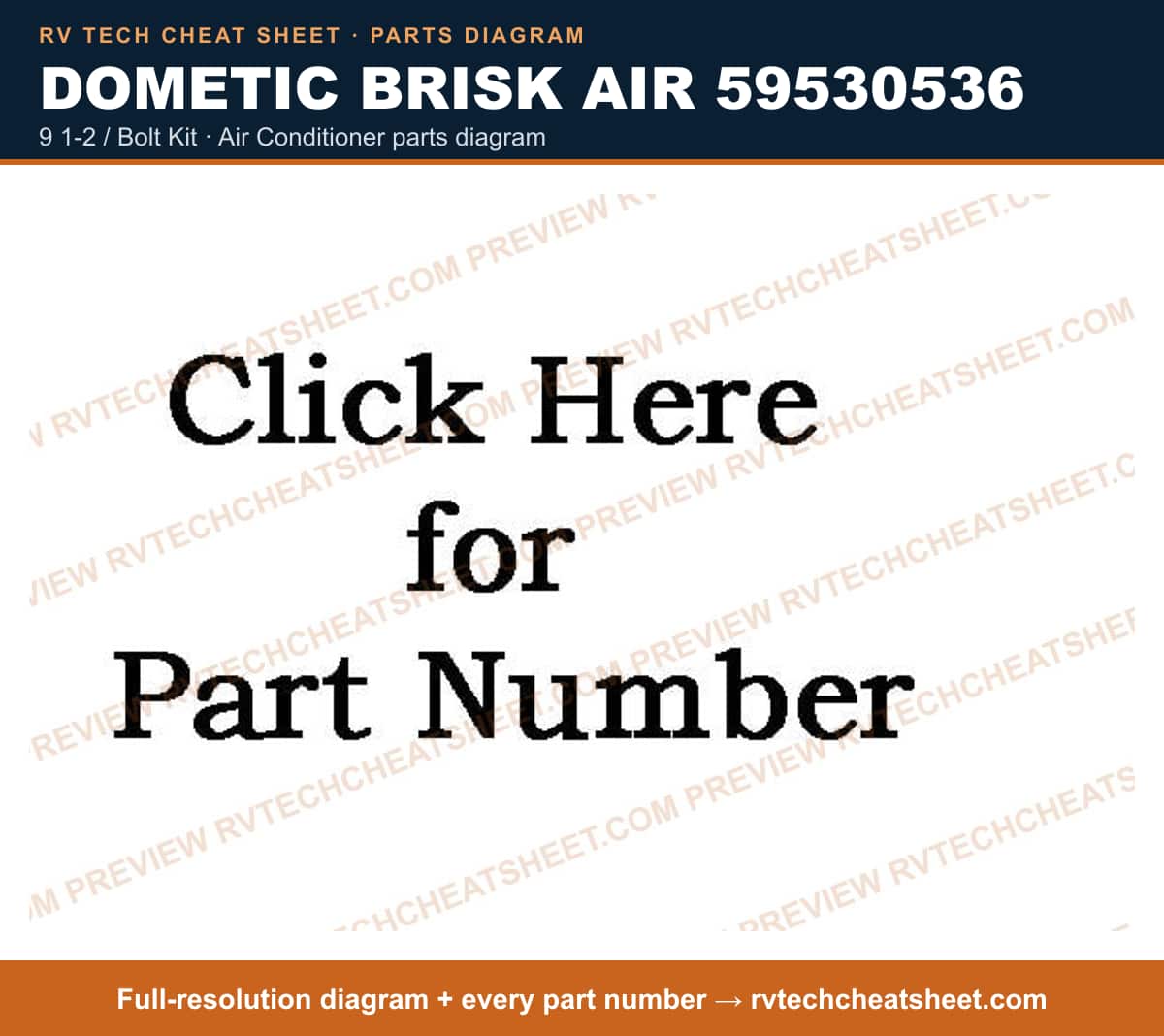 Dometic Brisk Air 59530536 9 1-2 / bolt kit — exploded parts diagram