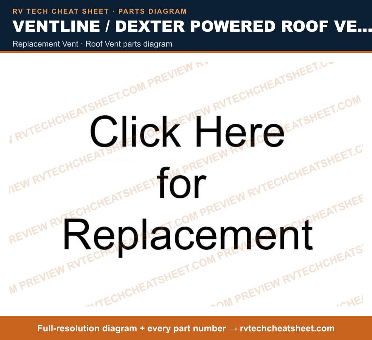 Ventline / Dexter Powered Roof Vents / Outlet Fans & Vents V2525 Northern Breeze replacement vent — exploded parts diagram 3 of 3