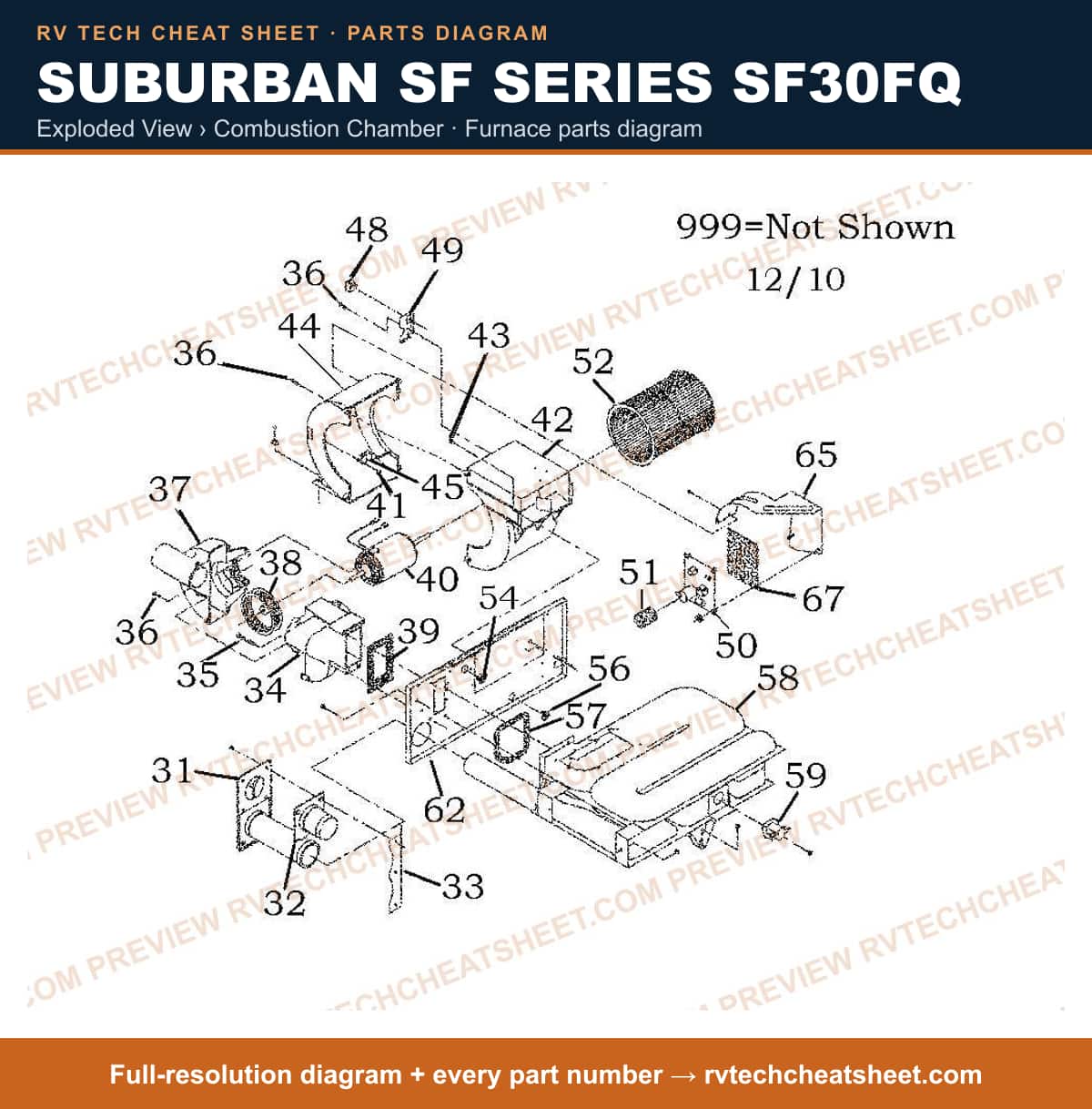 Suburban Sf Series SF30FQ exploded view › combustion chamber — exploded parts diagram 2 of 2